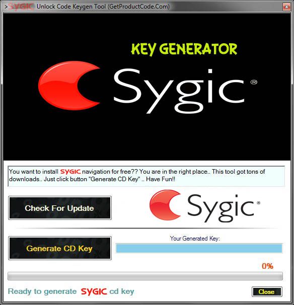 sygic generate code